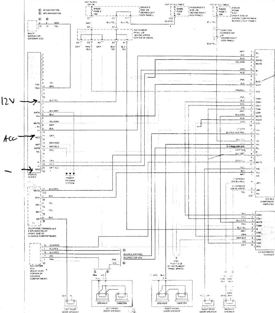 2001 GS300 Radio Circuits w/o Mark Levinson (Wiring Diagram) - Club