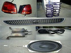 cleaning up the garage, 01+ tail lights, tanabe lowering springs oem exhaust-forsaleparts.jpg