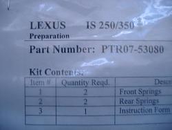 FS: Lexus IS250/350 F-Sport Performance Springs Kit-dscf1570.jpg