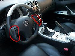 Lexus IS250 / 350 / F  -- LFA STYLE SILVER CARBON w/ Blue Stitching Steering Wheel-4_n.jpg