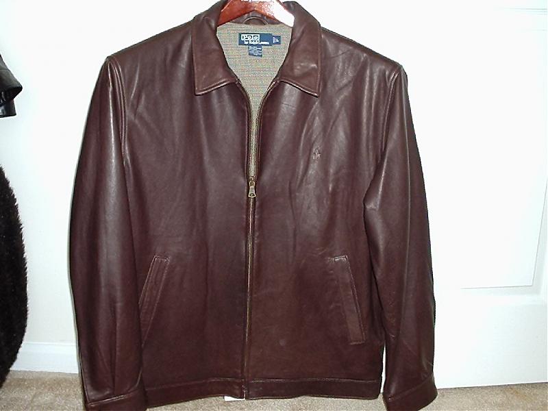 ralph lauren men's brown leather jacket