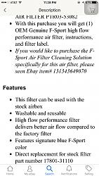 F Sports engine air filter vs the regular-photo422.jpg