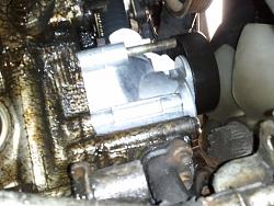 Power steering pump removal and repair-new-tensioner-in-place-lookin-up-from-alternator-position.jpg