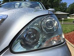 Got one headlamp replaced, now car looks odd. Any way to clean up old one?-after1.jpg