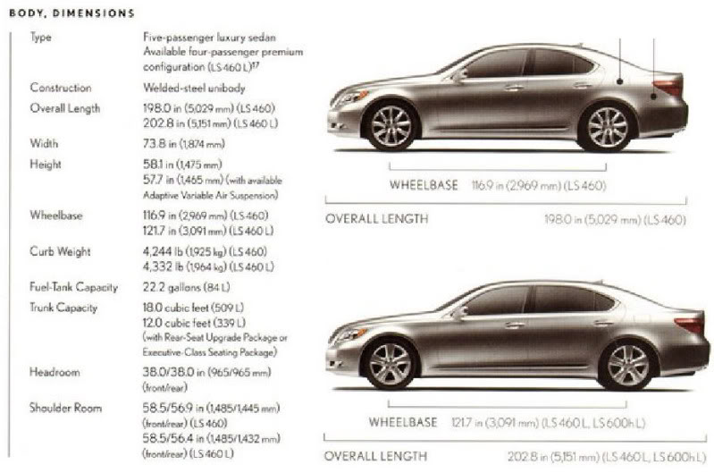 2012 lexus ls 460 specifications