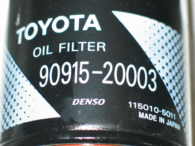 Toyota Oil Filter Cross Reference Chart