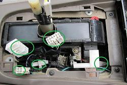 Wires under the center console cup holder - See picture-two.jpg