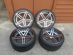 LIKE NEW..20&quot; concave/staggered axe machined/black rims  tires.. 2 months new. 50-20140913_183833.jpg