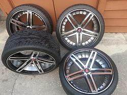 LIKE NEW..20&quot; concave/staggered axe machined/black rims  tires.. 2 months new. 50-20140913_184033.jpg