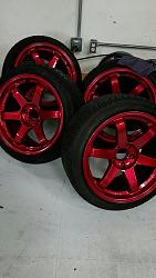 Te37 hyper Red 18x10+30 18x11+17 with tires-img_6687.jpg