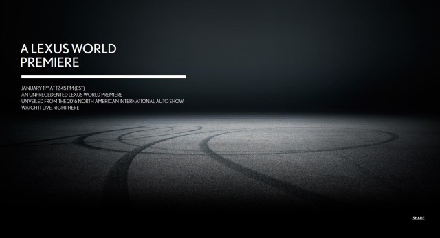 Lexus Definitely Premiering Something at NAIAS, But What?