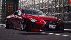 Bagged Lexus LC 500 on the Streets of Tokyo