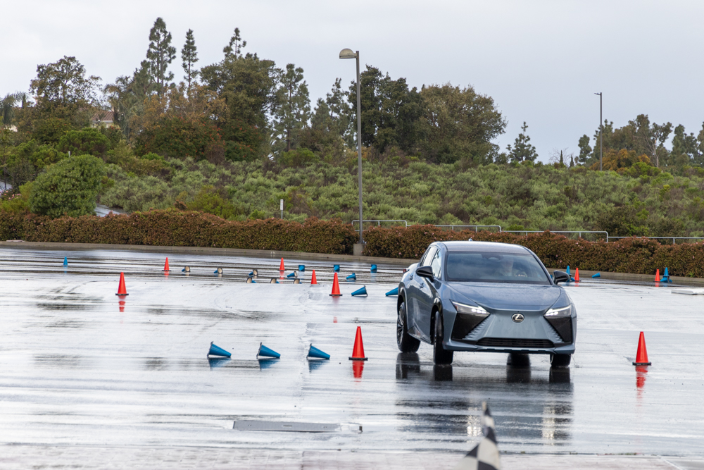 RZ 450e in a parking lot