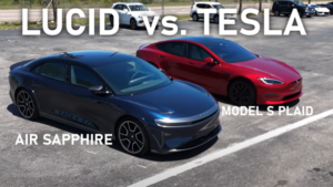Tesla Model S Plaid Takes on Lucid Air Sapphire in Intense Drag Race